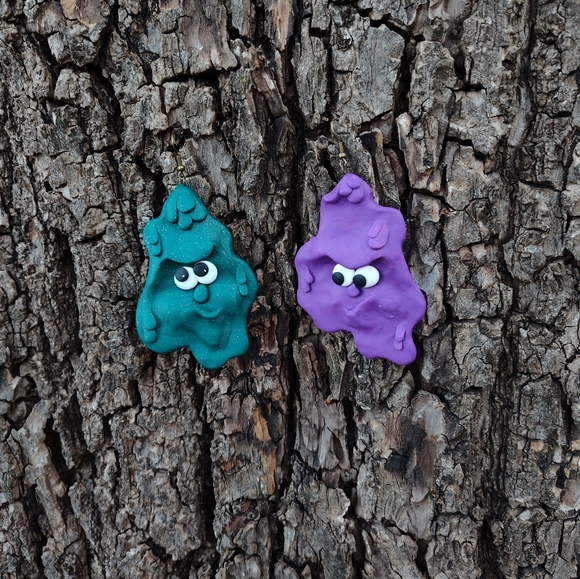 🦚🍆Earrings🪲Funny💜Face - Picture 2 of 6